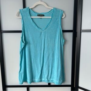 [XL] Tommy Bahama Women's Sleeveless V-Nack Aqua Blue Flowy Tank Top